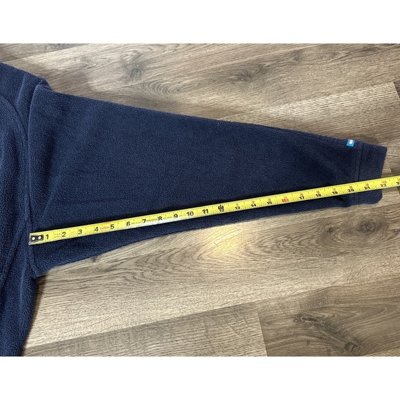 Tommy Bahama Relax Fleece V-Neck  Medium Blue Deep Pile Elastic Bottom Vintage - Picture 13 of 15